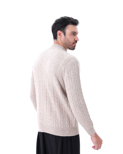 Pull demi-zip 100 % cachemire