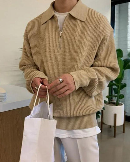 Pull en maille demi-zip Cesare