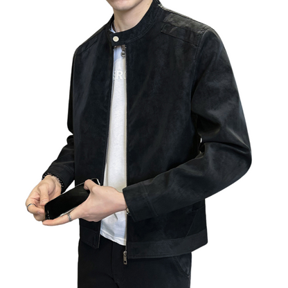Veste en cuir suédé