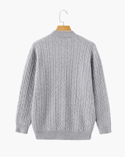 Pull demi-zip 100 % cachemire