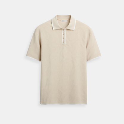 Polo boutonné à bordure élégante contrastée