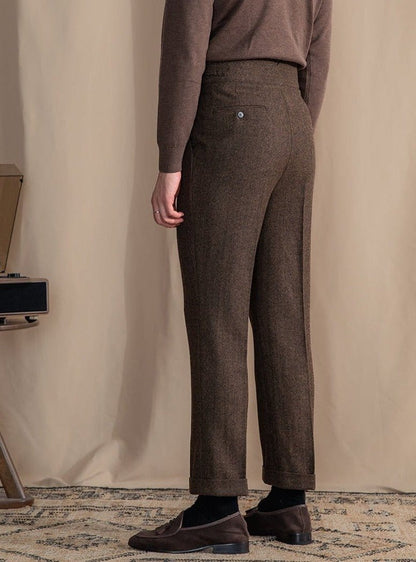 Lâ Signature - pantalon plissé en laine mélangée alpine