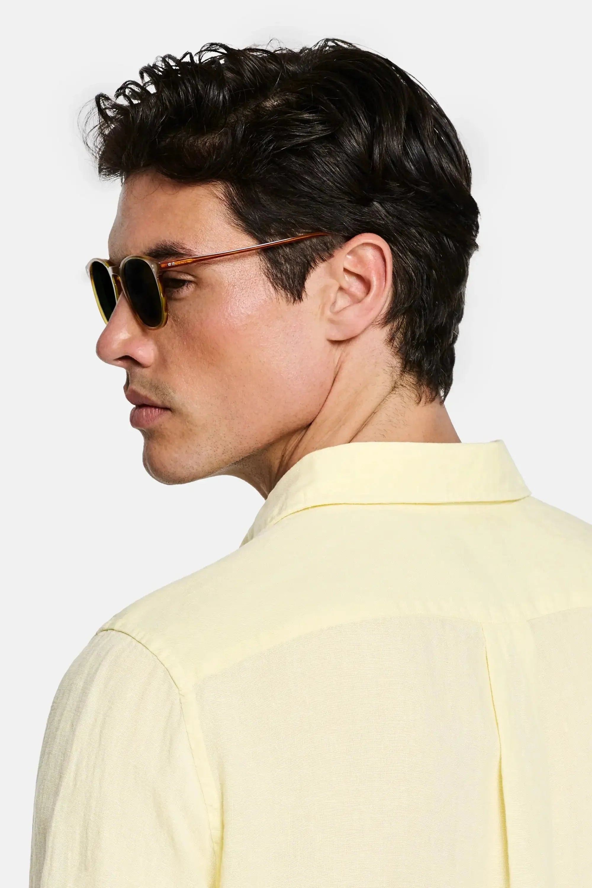 Paris- Chemise en lin jaune clair