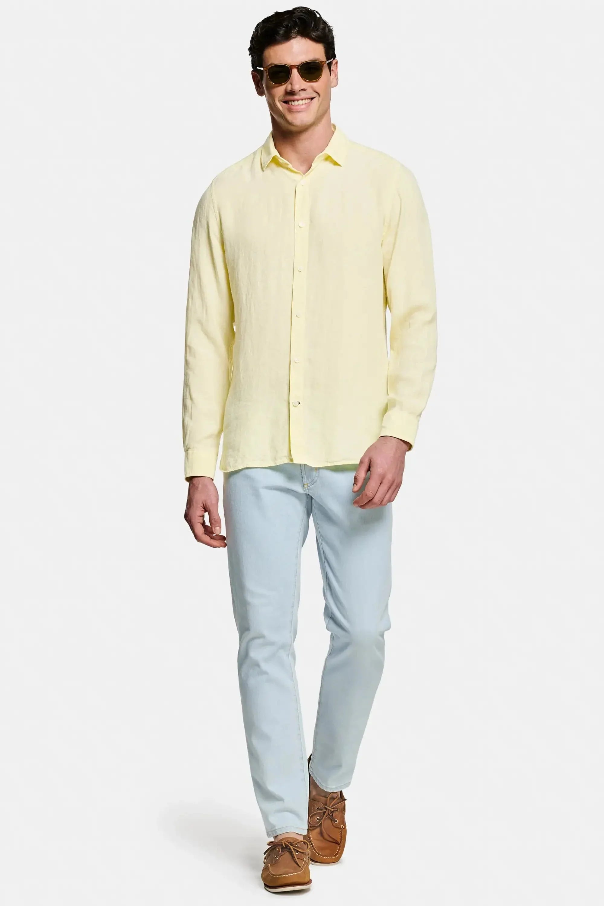 Paris- Chemise en lin jaune clair