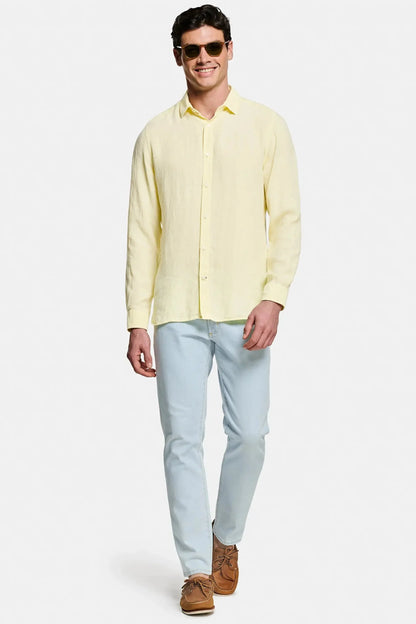 Paris- Chemise en lin jaune clair