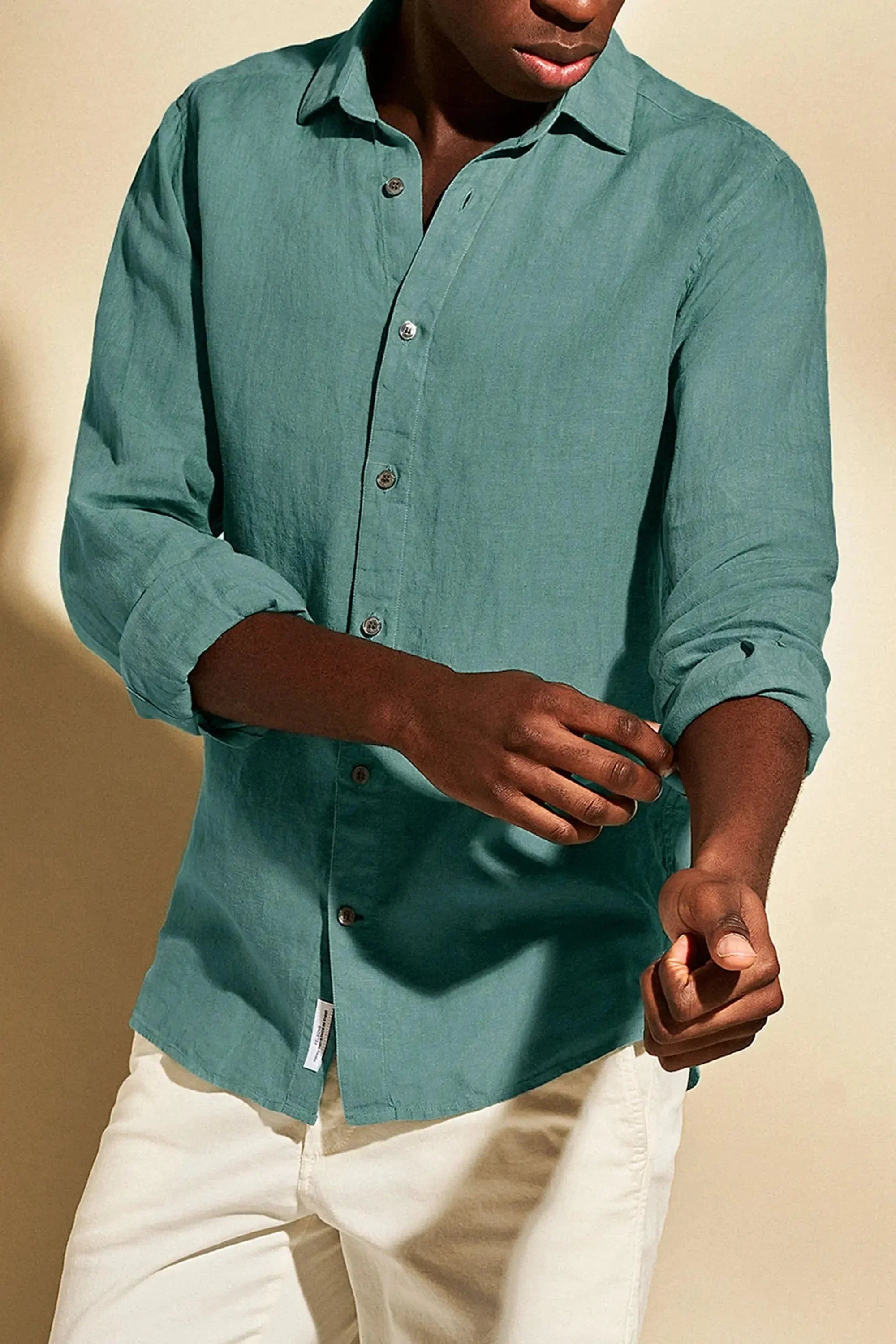 Paris- Chemise en lin vert olive