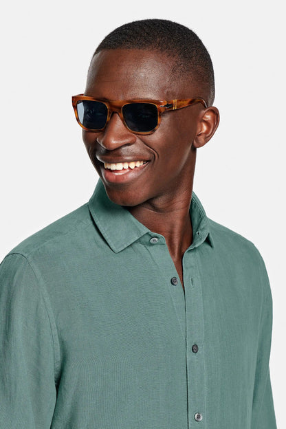 Paris- Chemise en lin vert olive