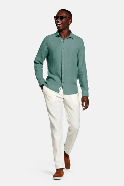 Paris- Chemise en lin vert olive
