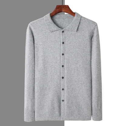 Polo boutonné 100 % cachemire