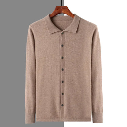 Polo boutonné 100 % cachemire