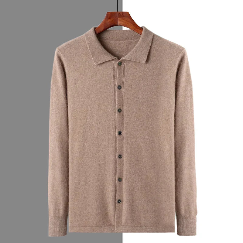 Polo boutonné 100 % cachemire