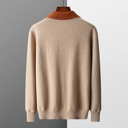 Polo zippé 100 % cachemire