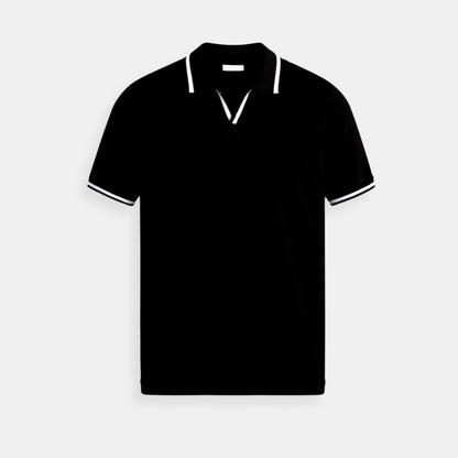 Polo ajusté contrasté