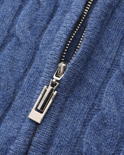 Pull demi-zip 100 % cachemire